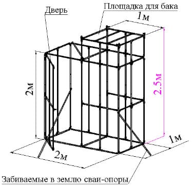 размеры уличного душа